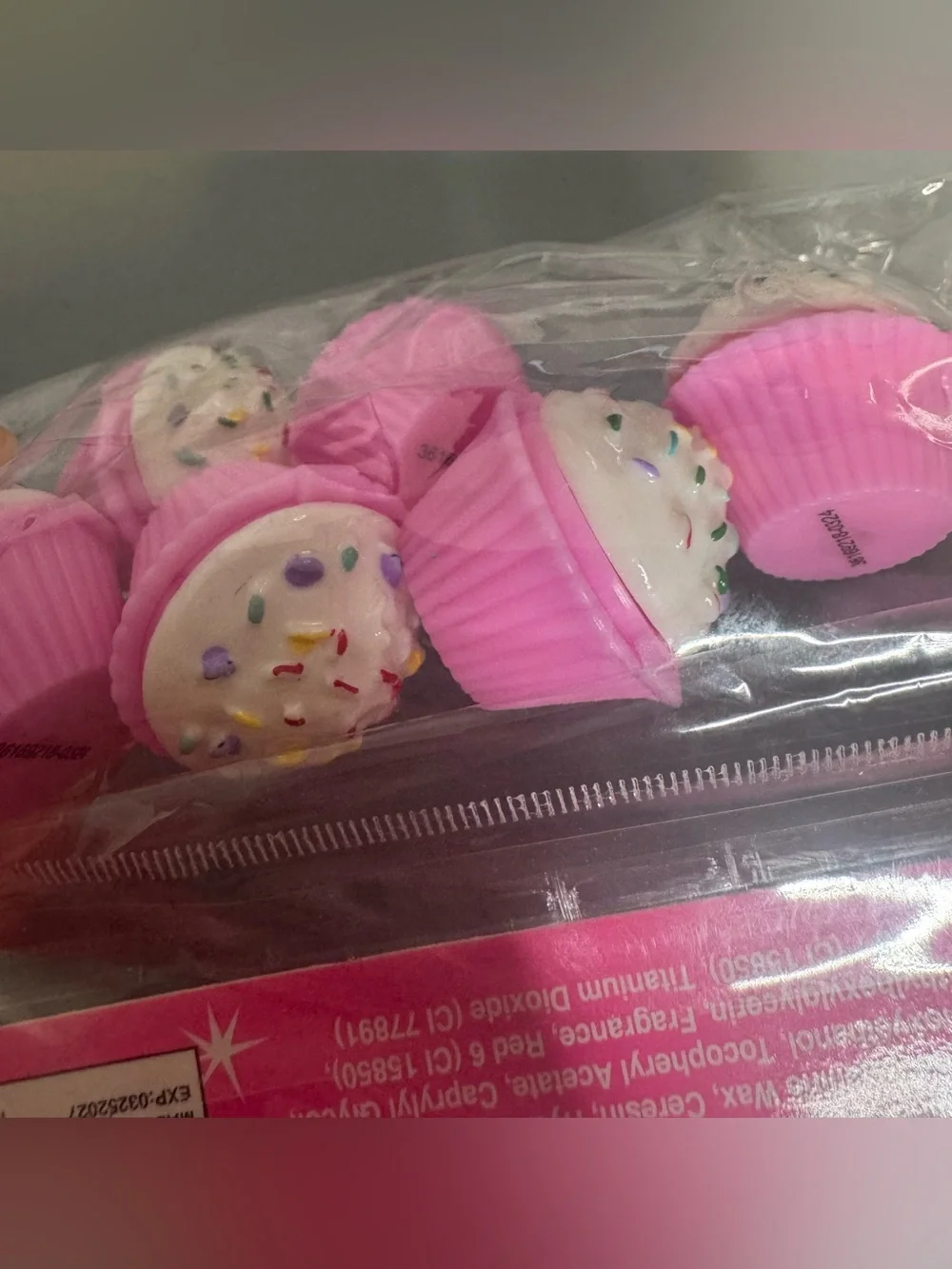 Pink Cupcake themed Lip Balm - 6 Pack